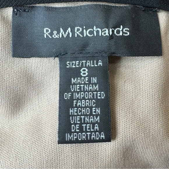 R&M Richards Elegant Black Lace Overlay Sleeveless Sheath Dress Size 8 - Picture 5 of 7